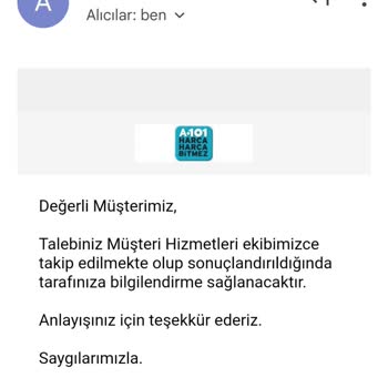 A101 Hasarlı Ürünün İade/Değişimini Yapmıyor