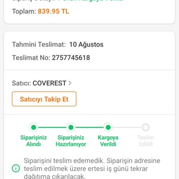 Sendeo Teslim Edilmeyen Kargo