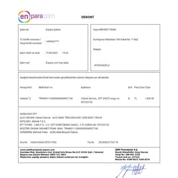 Akbank Başka Bankadan Yapılan EFT İptali