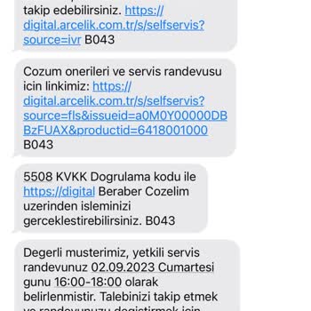 Arçelik Teknik Servis Sorunu