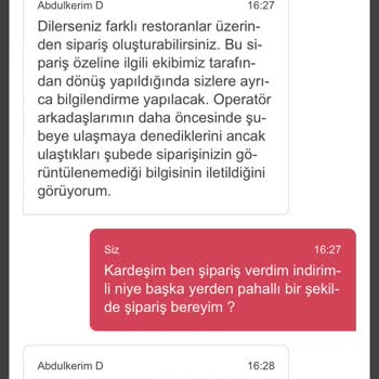 Yemeksepeti Yemek Sepetinin Hiçbir Şekilde Yardım Etmeyişi