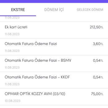 Akbank Ek Kart İçin Para Kesti.