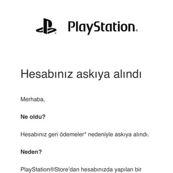 Sony PlayStation Hesabın Askıya Alınması
