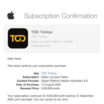 TOD Tv Beın Connect Üyelik Yenileme, Ödeme 2 Kez Alınması