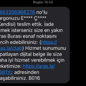 Aras Kargo Teslim Edildiği Söylenip Ortada Olmayan Kargo