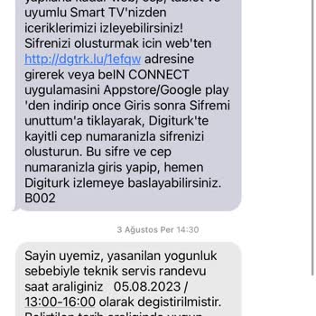 Digiturk Üyelik Başvurusu Yapıp Kuruluma Gelinmemesi