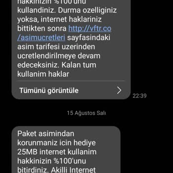 Vodafone Sözde İnternet Aşımı