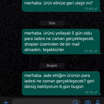 Shopier Para İadesi Yapmıyor