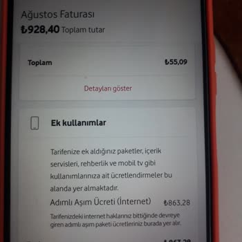Vodafone Adımlı Aşım Ücreti