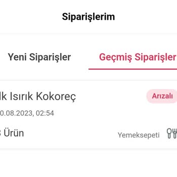 Yemeksepeti Para Tahsilatı Ve Teslim Edilmeyen Sipariş