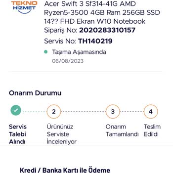 Acer Servis Süresinde Gecikme