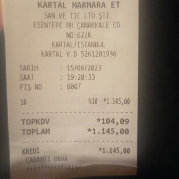 Marmara Et Kartal Lezzet Yok. Kalite Yok. Hesap Çok