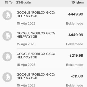 ROBLOX Ücret İtirazı Yapamıyorum