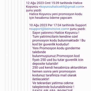 Invincive Promosyon Kodumu Gönderin