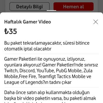 Vodafone Ek Paketi Kullanamamak