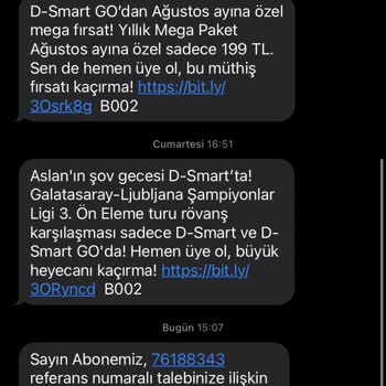 D-Smart İnternet Sorunu/cayma Bedeli/fatura