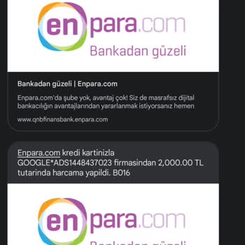 Google Ads Enpara Kredi Kartımdan Para Çekmesi