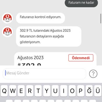 Vodafone Paket Aşım Sorunu Faturamın 97den 304 TL Olması