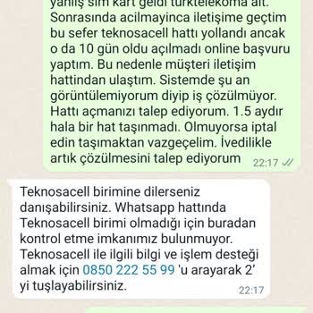TeknosaCell Hat Taşıma 1.5 Aydır Çözülmedi