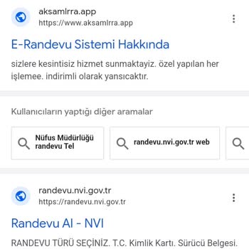 Aksamlrra.app Nüfus Müdürlüğü Randevusu Adı Altında Yanıltma