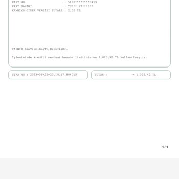 Garanti Bankası Harcama İtirazı