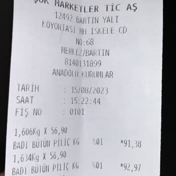 Şok'tan Asla Gıda Maddesi Almam