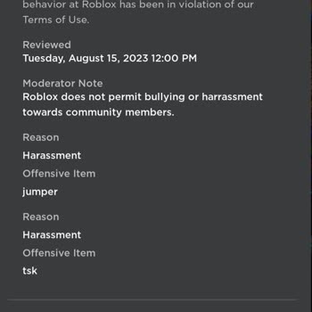ROBLOX Sebepsiz Bir Kelime Yüzünden Ban