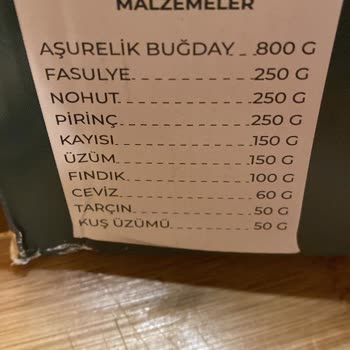 A101 Tat Aşure Paketin İçeriği Eksik Geldi