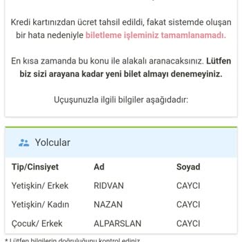 Biletbayisi.com Biletleme İşlemim Onaylanmadı