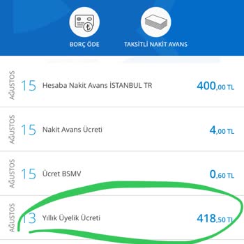 Denizbank Yıllık Üyelik Ücreti Kesintisi