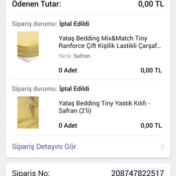 N11 Ve Yataş Sipariş Zararım