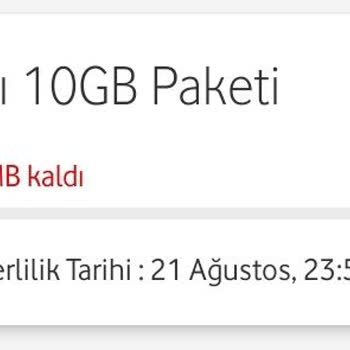 Vodafone 10gb İnternet Paketi Alış 3 FB Gelmesi