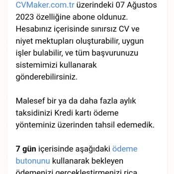 Cvmaker.tr Nin Habersiz Para Çekmeye Çalışması