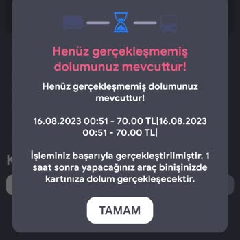 Kent Kart Dolum Hatası Dolum Yapamıyorum