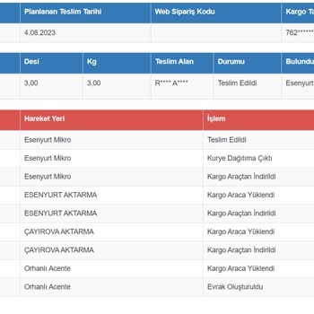 Sürat Kargo İle Gelemeyen Bir Paket