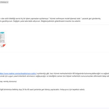 Realme Müşteri Hizmetleri İle İletişim Sorunu
