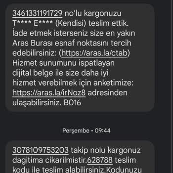 Aras Kargo Dağıtıma Çıkan Kargomu Kaybetti.