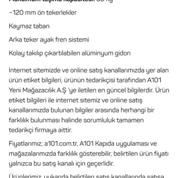 A101 İade Kabul Etmiyor