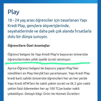 Yapı Kredi Bankası Play Kart Şikayeti
