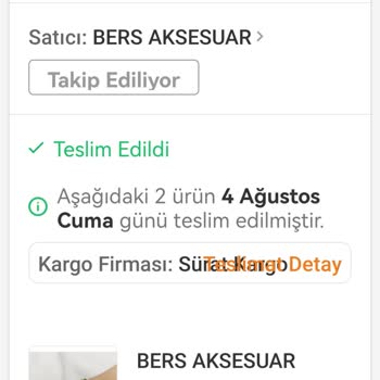 Trendyol Bers Marka Ürün Bana Teslim Edilmedi!