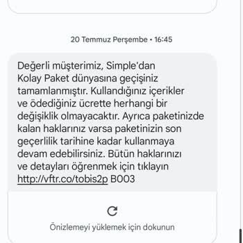 Vodafone'un Tarifemi Tanımlamaması