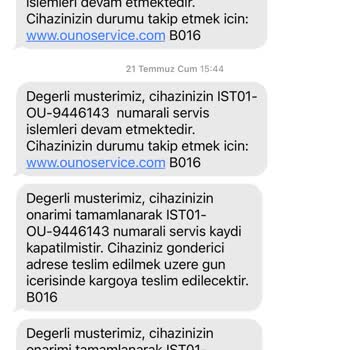Ouno Service Ouno Servisi Farklı Model İle Değişim Yaptı Ve Tarafıma Bildirmedi
