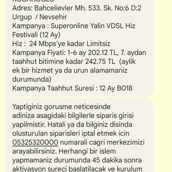 Superonline İnternet Paketi Yanlış Fiyat Verilmesi