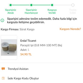 Sürat Kargo Teslim Edilemeyen Kargo
