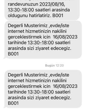 Türk Telekom İnternet Bağlama Randevusuna Gelmiyor Erteliyor Sürekli