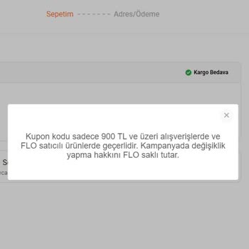 FLO Ayakkabı FLO 900 TL Kupon Uygulamıyor