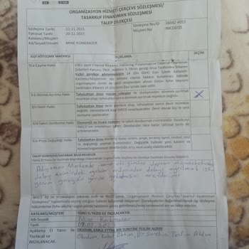 İmece Tasarruf Finansman Para İadesi Yapmıyor Mağdurum.