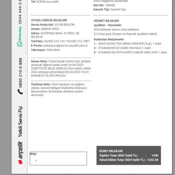 Arçelik Buzdolabı Sorunu Çözülemiyor