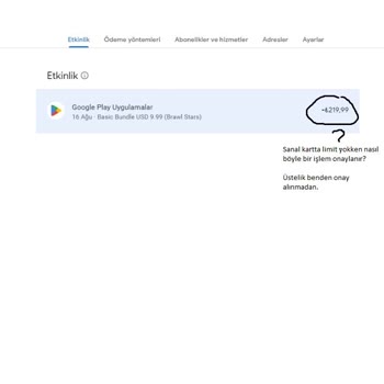 Family Link Google Family Uygulamasında Kredi Kartı Bilgilerimin İzinsiz Kullanılması