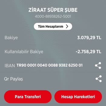 Ziraat Bankası Bakiyemin Eksiye Düşmesi